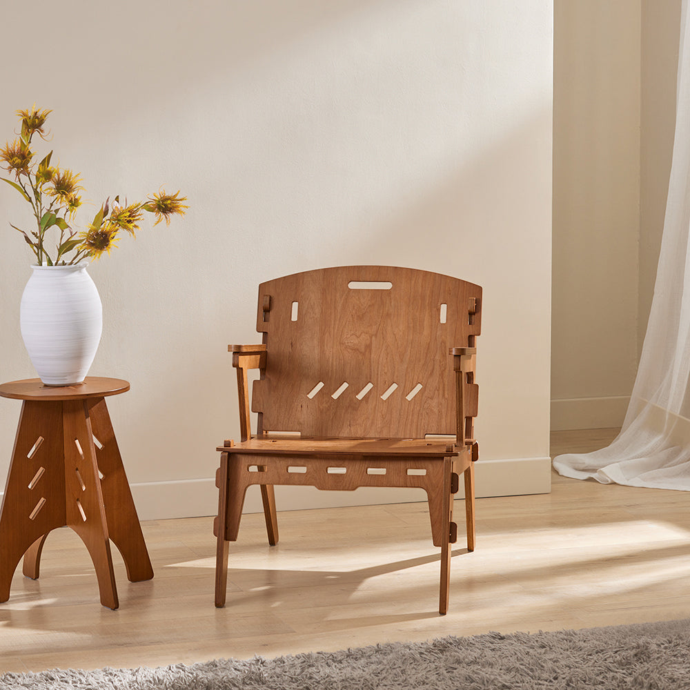 SoBuy HFST02-BR Fauteuil Design Salon Ergonomique Chaise Fauteuil de Salon Confortable Fauteuil de Bureau en Tenons et Mortaises