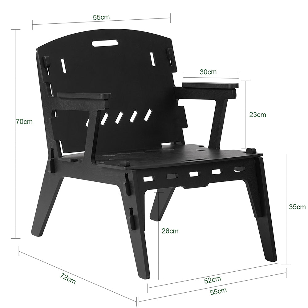 SoBuy HFST02-SCH Fauteuil Design Salon Ergonomique Chaise Fauteuil de Salon Confortable Fauteuil de Bureau en Tenons et Mortaises