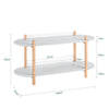SoBuy HSTR01-HG Table d’Appoint avec 2 Niveaux, Rangement Optimisé, Design Fonctionnel, Usage Quotidien, Format Pratique – L100×P33×H52 cm, Bois, Gris