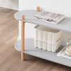 SoBuy HSTR01-HG Table d’Appoint avec 2 Niveaux, Rangement Optimisé, Design Fonctionnel, Usage Quotidien, Format Pratique – L100×P33×H52 cm, Bois, Gris