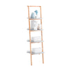 SoBuy HSTR02-K-HG Étagère Échelle, Bibliothèque à 4 Niveaux, Étagère de Rangement, Meuble de Rangement sur Pieds, Bibliothèque Murale, pour Bureau, Salon, Chambre, Cuisine, 44x39x169cm, Gris