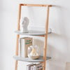 SoBuy HSTR02-K-HG Étagère Échelle, Bibliothèque à 4 Niveaux, Étagère de Rangement, Meuble de Rangement sur Pieds, Bibliothèque Murale, pour Bureau, Salon, Chambre, Cuisine, 44x39x169cm, Gris