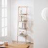 SoBuy HSTR02-K-HG Étagère Échelle, Bibliothèque à 4 Niveaux, Étagère de Rangement, Meuble de Rangement sur Pieds, Bibliothèque Murale, pour Bureau, Salon, Chambre, Cuisine, 44x39x169cm, Gris