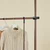SoBuy KLS04-II-BR Portant à vêtements télescopique solide - Penderie ouverte réglable avec tringles et étagères, Porte manteau pour chambre/dressing, Marron