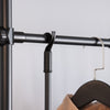 SoBuy KLS07-SCH Portant à vêtements télescopique solide - Penderie ouverte réglable avec tringles et étagères, Porte manteau pour chambre/dressing, Noir