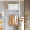 SoBuy KLS07-W Portant à vêtements télescopique solide - Penderie ouverte réglable avec tringles et étagères, Porte manteau pour chambre/dressing, Blanc
