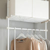 SoBuy KLS07-W Portant à vêtements télescopique solide - Penderie ouverte réglable avec tringles et étagères, Porte manteau pour chambre/dressing, Blanc
