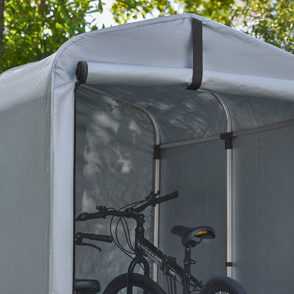SoBuy KLS11-K Abri moto et vélo extérieur 120 x 176 x 163 cm avec crochets et aérations – Garage extérieur
