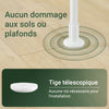 SoBuy KLS17-WN Portant à vêtements télescopique avec 3 tringles et 4 étagères – Blanc / Bois naturel
