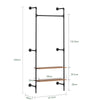 SoBuy KLS20-SCH Portant à Vêtements Mural Compact avec 2 Étagères MDF – Dressing Mural, Charge 45 kg, Noir Industriel 91,5×48×220 cm
