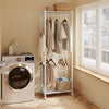 SoBuy KLS21-W Porte-Manteaux sur Pied avec Roulettes – Penderie Métal, 2 Étagères – 60×32×175 cm, Blanc