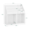 SoBuy KMB01-II-W Bibliothèque Enfant avec 3 Étagères, 2 Compartiments Ouverts, Coins Arrondis et Anti-Basculement – 68x30x68 cm, Blanc