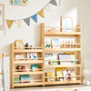SoBuy KMB08-N Bibliothèque Enfant 4 Niveaux avec Anti-Basculement – L80 × P12 × H118 cm, Pin naturel