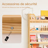 SoBuy KMB08-N Bibliothèque Enfant 4 Niveaux avec Anti-Basculement – L80 × P12 × H118 cm, Pin naturel