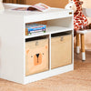 SoBuy KMB113-W Ensemble Table Enfant + 2 Chaises – Compartiment, 2 Boîtes de Rangement, Chaises Rangeables, Blanc