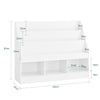 SoBuy KMB118-W Bibliothèque Enfant avec Étagère Supérieure et 3 Compartiments, Coins Arrondis et Dispositif Anti-Basculement – L100×P30×H80 cm, PB E1, Blanc