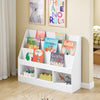 SoBuy KMB118-W Bibliothèque Enfant avec Étagère Supérieure et 3 Compartiments, Coins Arrondis et Dispositif Anti-Basculement – L100×P30×H80 cm, PB E1, Blanc