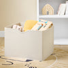 SoBuy KMB119-W Bibliothèque Enfant Montessori avec Étagère Inclinée, Poches Tissu et Pieds en Bois de Pin – L80×P40×H80 cm, PB/MDF E1, Blanc