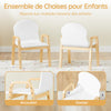 SoBuy KMB24-Wx2 Lot de 2 Chaises Enfant Réglables en Hauteur, 4 Positions 23–35 cm, Accoudoirs et Dossier, Charge Max. 75 kg – Blanc