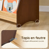 SoBuy KMB32-N Bibliothèque Enfant 4 Niveaux avec 2 Crochets – Meuble Rangement Chambre Enfant – Bois Naturel
