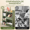 SoBuy KMB55-K-GR Bibliothèque Enfant Verte 104 cm avec 5 Compartiments Ouverts – Coins Arrondis, Anti-Basculement, PB E1, 80x34x104 cm