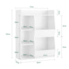 SoBuy KMB55-K-W Bibliothèque Enfant avec 5 Compartiments Ouverts, Coins Arrondis et Dispositif Anti-Basculement – L80×P34×H104 cm, Charge 53 kg, PB E1, Blanc