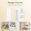 SoBuy KMB55-K-W Bibliothèque Enfant avec 5 Compartiments Ouverts, Coins Arrondis et Dispositif Anti-Basculement – L80×P34×H104 cm, Charge 53 kg, PB E1, Blanc