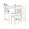 SoBuy KMB60-W Table Enfant avec Chaise Ensemble 2 Pièces Table et Chaise pour Enfant Bureau avec 2 Étagères Porte-Papier et R
