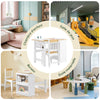 SoBuy KMB60-WN Ensemble Table et Chaise Enfant avec 2 Étagères, Porte-Rouleau et 3 Emplacements Stylos – L80×P50×H66 cm, MDF E1 + Pin, Blanc et Naturel