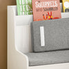 SoBuy KMB66-W Coffre de Rangement Enfants, Banc de Rangement pour Enfants avec Bibliothèque, 2 Tiroirs sur roulettes et Coussin d'assise, 100 x 45 x 70 cm, Blanc