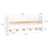 SoBuy KMB78-W Étagère Murale Étagère de Rangement Suspendue Porte-Manteau pour Enfants Étagère à Livres Bibliothèque Murale avec 5 Crochets