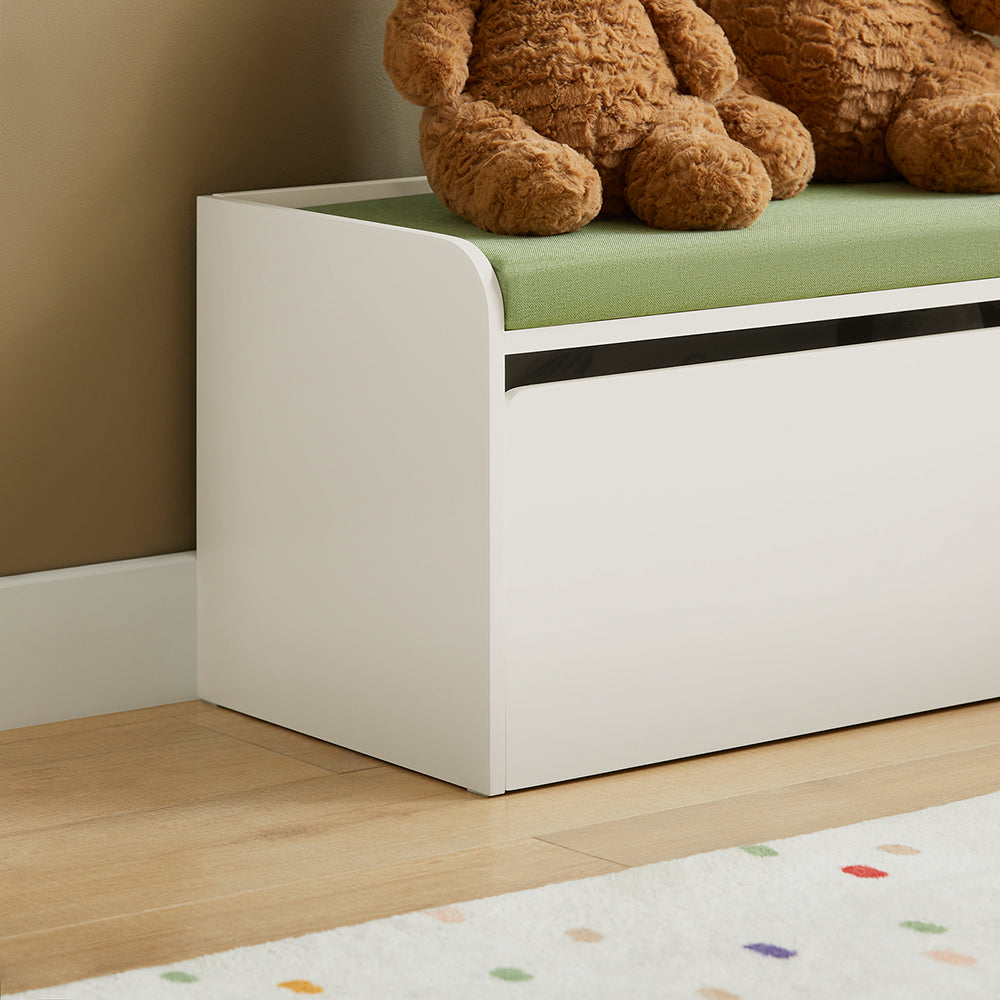SoBuy KMB80-W Banc Coffre de Rangement 2 en 1, avec 1 Tiroir à roulettes et Assise Coussin Rembourré