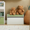 SoBuy KMB80-W Banc Coffre de Rangement 2 en 1, avec 1 Tiroir à roulettes et Assise Coussin Rembourré