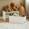SoBuy KMB80-W Banc Coffre de Rangement 2 en 1, avec 1 Tiroir à roulettes et Assise Coussin Rembourré