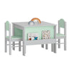 SoBuy KMB88-HG Ensemble Table Enfant avec 2 Chaises Enfants, Bureau Enfant avec 2 étagères à Livres latérales, Gris Clair et