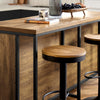 SoBuy KNL01-F Ìlot Central Cuisine Industriel 170 cm – Plan de Travail XXL, Buffet Bar Vintage
