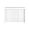SoBuy KNL05-W Îlot de Cuisine 120 cm – Meuble Îlot Central avec Casier à Vin, 2 Tiroirs et Bois Hévéa – Blanc