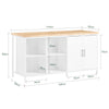 SoBuy KNL09-WN Meuble Îlot Central de Cuisine 3-en-1 Buffet Salle à Manger avec 4 Compartiments Ouverts et Placard Meuble de Cuisine 170x60x89 cm Blanc