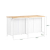 SoBuy KNL09-WN Meuble Îlot Central de Cuisine 3-en-1 Buffet Salle à Manger avec 4 Compartiments Ouverts et Placard Meuble de Cuisine 170x60x89 cm Blanc