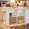 SoBuy KNL09-WN Meuble Îlot Central de Cuisine 3-en-1 Buffet Salle à Manger avec 4 Compartiments Ouverts et Placard Meuble de Cuisine 170x60x89 cm Blanc