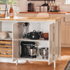 SoBuy KNL09-WN Meuble Îlot Central de Cuisine 3-en-1 Buffet Salle à Manger avec 4 Compartiments Ouverts et Placard Meuble de Cuisine 170x60x89 cm Blanc