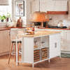 SoBuy KNL09-WN Meuble Îlot Central de Cuisine 3-en-1 Buffet Salle à Manger avec 4 Compartiments Ouverts et Placard Meuble de Cuisine 170x60x89 cm Blanc