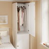 SoBuy KSB03-W Armoire Penderie 2 Portes pour Chambre – Penderie et 3 Étagères, Anti-Basculement – 45×55×187 cm, Blanc