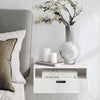 SoBuy NKD03-Wx2 Table de Chevet Murale, Table de Nuit Flottante avec Tiroir et Plateau, Étagère Murale pour Chambre à Coucher, L 45 x P 25 x H 22 cm, Blanc