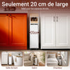 Prévente SoBuy NSR11-WN Chariot de Cuisine à Roulettes Slim 20 cm, Plan de Travail Bois, Tiroir 2 Niveaux, 4 Roulettes – L20 × P51 × H79 cm