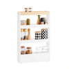 SoBuy NSR12-W Étagère de Niche à roulettes en Bois Meuble de Rangement Cuisine Chariot Placard Alcôve Chariot de Service 4 Ét