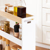 SoBuy NSR12-W Étagère de Niche à roulettes en Bois Meuble de Rangement Cuisine Chariot Placard Alcôve Chariot de Service 4 Étages