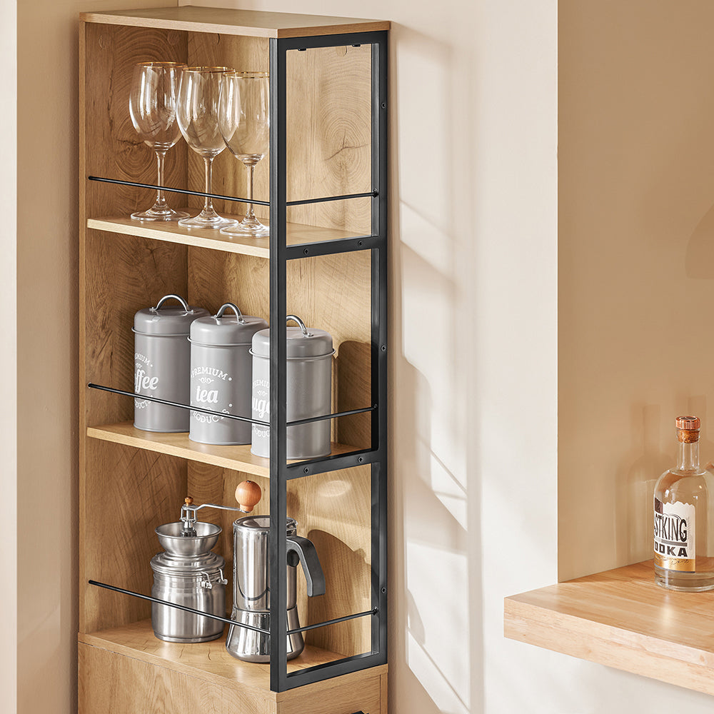 SoBuy NSR13-N Meuble 20 cm Entre Frigo et Mur – Rangement Gain de Place, Style Naturel