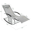 SoBuy OGS28-HGx2 Lot de 2 Chaises Longues à Bascule – Appui-Tête Réglable, Pochette Latérale, Textilène, Charge 150 kg, Gris