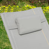 SoBuy OGS28-HGx2 Lot de 2 Chaises Longues à Bascule – Appui-Tête Réglable, Pochette Latérale, Textilène, Charge 150 kg, Gris